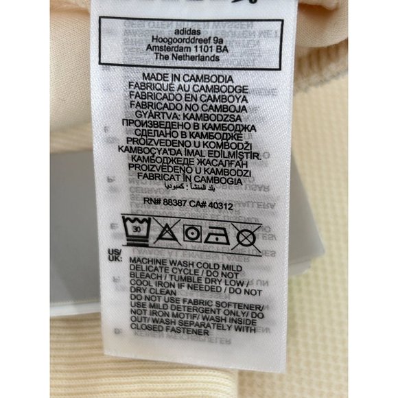 Adidas Badge of Sport Wide Leg Women’s Waffle Sweatpants XS Ecru HK0477 Logo - Picture 12 of 15